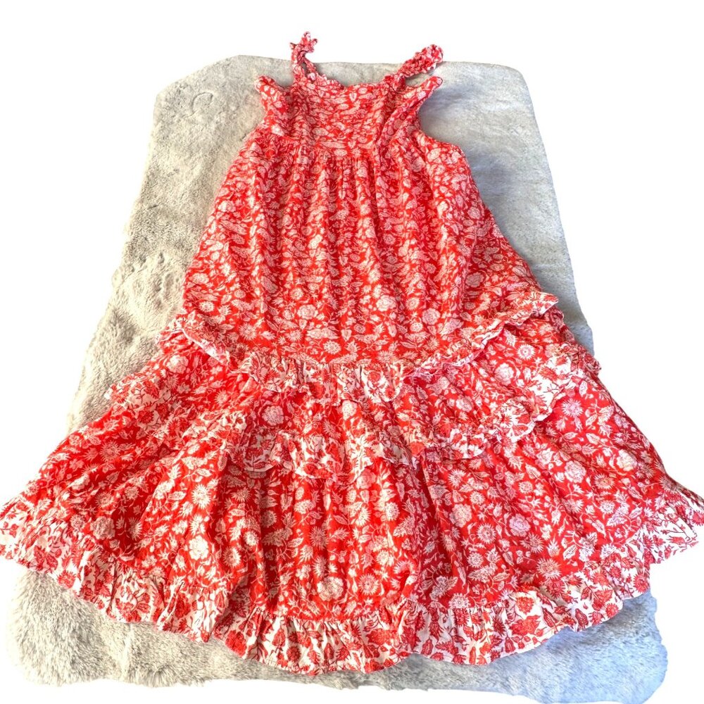 Universal Thread Dress Womens Small Floral Smocked‎ Tank Tiered Maxi Cotton